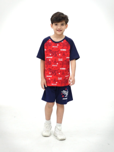 Bộ quần áo cộc tay bé trai Bigfox Miss Meow chất cotton mặc hè size đại 37911 tuổi 30kg 40kg