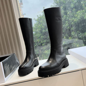 Triumph Gate ของแท้ หนัง ส้นหนารองเท้าอัศวินยาวผู้หญิง เรียบง่าย Retro กว่าเข่ารองเท้าบูทยาว Cowhide ซิปด้านข้างรองเท้าบูทสูง