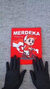 Oktapiyani Kaos anak kemerdekaan 17 Agustus lengan pendek merah usia 1-16 tahun bahan katun premium