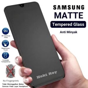 Matte Glass Full Layar Samsung M15 5G M23 5G M04 M14 5G M13 5G M13 4G M22 M21 M21s M21 Prime M20 M20s M12 M11 M10 M10s M02s M02 M01 M01s M01 Core M15 5G Pelindung Layar Anti Minyak Full Cover