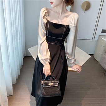 slim fit dress slacks A Line Open Back Black Long Prom Dress, Long Black Formal Graduation E –  abcprom main image 1