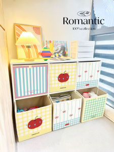 Large Foldable Plaid World Toy Storage Box with Cover Cloth Art Storage Basket Clothes Organizer Box Oxford Fabric