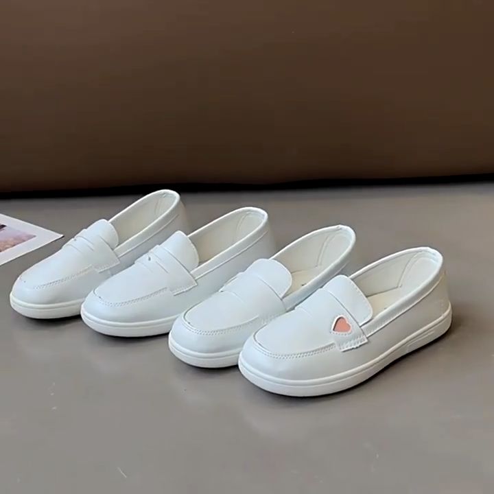 Women breathable white shoes Flat bottom nurse shoes comfortable