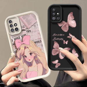 การ์ตูนน่ารัก Samsung A51 4G เคสโทรศัพท์มีสไตล์ซิลิโคนป้องกันการล่มสลายฝาครอบป้องกันสําหรับนักเรียนแฟชั่น