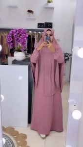 Gamis Syari Polos Bahan Crinkle Kode - RAHMATI