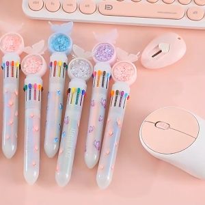 Bút bi 10 màu cực dễ thương bút đánh dấu tiện dụng làm quà tặng văn phòng phẩm giá rẻ -Lumbley