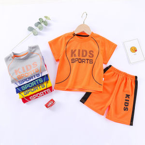 【T-shirt+Shorts】2 Pcs Suit for Kids Baju Budak Lelaki T Shirt for Kids Boy Childrens Short Sleeve Ball Suit Boys Sportswear Girls Quick Drying T-shirt Shorts Childrens Clothing Wholesale