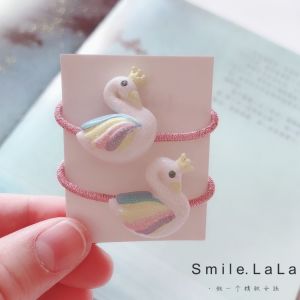 Korean Style Childrens Hair Clips Baby Girl Swan Hair Accessories Sparkling Powder Cute BB Clip Cartoon Hair Ties