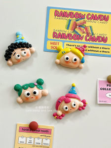 Nhãn Dán Tủ Lạnh Hoạt Hình Dễ Thương 3D Trang Trí Từ Tính Cô Gái Ngày Đáng Yêu Sáng Tạo Thiết Kế INS Nhãn Dán Tủ Lạnh Từ Tính