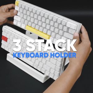 3 slot Dudukan Stand Display Mechanical Keyboard Holder 3D Printing