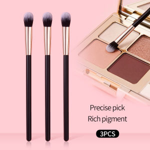 3Pc Eye Makeup Brushes Set Soft Synthetic Hair Eyeshadow Blending Brushes Precise Pigment Pickup for Eyeshadow Crease Highlighte