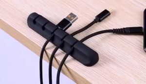 ชิ้นที่เก็บสายซิลิโคน USB ม้วนสายเคเบิลเดสก์ท็อปเป็นระเบียบเรียบร้อยคลิปการจัดการที่ยึดสายเคเบิลสำหรับเมาส์หูฟังตัวหนีบสายเคเบิล