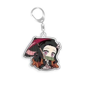 Bandai | For Demon Slayer Uzui Tengen Kamado Nezuko Rengoku Kyojuro Acrylic Selfmade Cartoon Anime Keychain Pendant Toy Gift 5cm