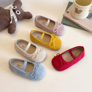 Trendy Bow Flats Suede Shoes for Girls