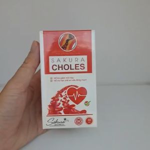 Viên uống Choles Sakura hỗ trợ giảm mỡ máu hạn chế xơ vữa động mạch - Hộp 30 viên