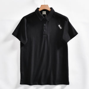 เสื้อโปโลแขนสั้นผู้ชายฤดูร้อนแบบสวมหัวผ้าผสมคอตตอนและโพลีเอสเตอร์ ทรงหลวมสบาย ๆ ดีไซน์เรียบง่าย สไตล์ลำลอง