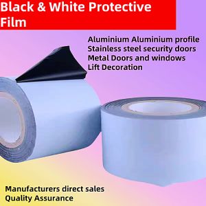 Black & white PE stainless steel protective film tape tear off no trace of home appliances aluminium alloy plate door and window frame decoration painting doors and windows to protect anti-scratch film tape