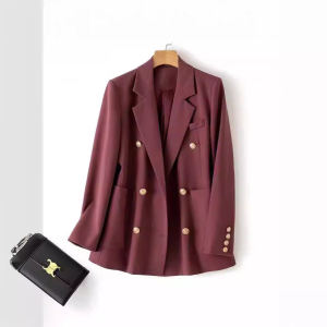 Special Offer Export Export Suit Female 2024 Spring & Fall New Arrival Temperament Goddess Style Business Wear Raspberry Red Suit Outwear
