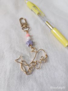 Handmade Unique Love Words Whale Keychain Birthday Christmas Gift