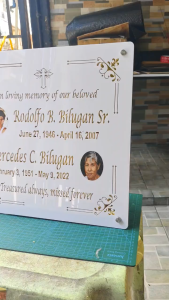 Personalized/Customized Lapida/Columbarium Laser cut acrylic