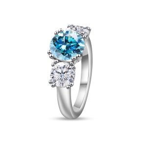 5 Carat Certified Full Moissanite Ring for Women Multiple Colors Sparkling Bridal Jewelry Wholesale 100% 925 Sterling Silver