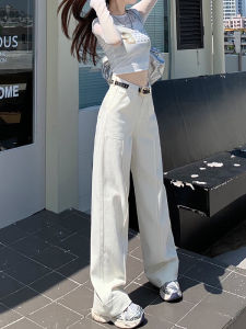 High Waiststraight Legrip Jeans Womens Autumn Winter Fashionable Wideleg Pants Comfortable Cottondenim Flattering Fit