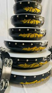 Rebana Ukir Natural Susun 10 + Tamborin Mika + Markis Fiber Single Kualitas Super FREE TAS