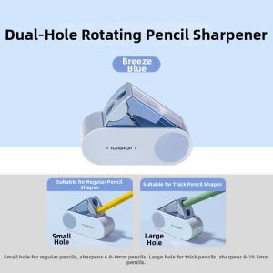 Nusign | Rotating Dual-hole Sharpener Folding Design Elementary School Students Pencil Sharpener