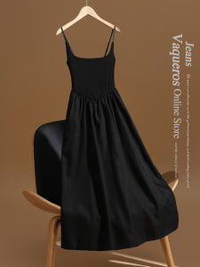 ชุดเดรสยาวคลุมเข่าแขนกุดคอวีสีดำ La Chapelle ทรงเข้ารูป ดีไซน์เก๋ไก๋หรูหรา สำหรับผู้หญิง ชุดเดรสยาวคลุมเข่า