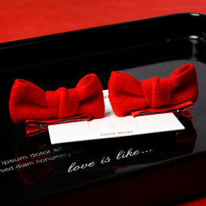 ปีใหม่ คลิปผมผีเสื้อสามมิติสีแดง ไม่ทำลายผม เครื่องประดับผมสำหรับเด็ก คลิปผมขนาดเล็ก ผ้าห่อ แฟชั่นฤดูใบไม้ร่วง 2021