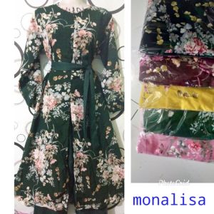 Baju Setelan Wanita Babydoll Ceruty Motif Bunga Fashion Muslim Baju dan Celana Lengan Panjang Setelan Monalisa Fashion Wanita Kekinian - XELLEA
