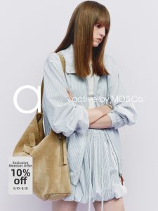 MO&Co. | Light Loose Cotton Stripe Neutral Jacket