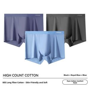 Miiow | Mens Cotton Underwear Breathable Antibacterial Comfortable Boxer Briefs Sports Briefs Youth Mens Mid-Waist Cotton Shorts