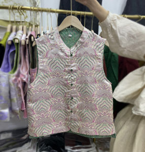 Áo Vest Nữ Phong Cách Trung Hoa Mới Thời Trang Thu Đông Không Tay Cổ Đứng Hai Mặt Chất Lượng Cao Cấp Thường Ngày