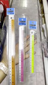 💙 ไม้บรรทัด อลูมิเนียม MESA 12นิ้ว8นิ้ว6นิ้ว คาดสี Aluminium ruler No.AR-12"8"6" คละสี | KKNT
