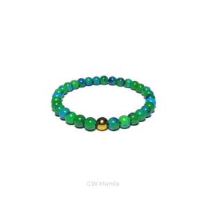 CW Manila - AD0NIS Stretch Bracelet - 6mm Chrysocolla Stones with Spacer - Semi Precious Stretch Bracelet