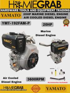 YAMATO 20HP Marine Diesel Engine Air Cooled 3600RPM Plastic Tank Stainless Muffler YMT-192FAM-P