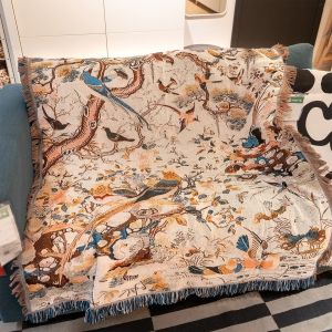 American Style Couch Blanket Outdoor Camping Tent Decor Carpet Afternoon Nap Cover Blanket Hammock Tassel Long Rectangle Modern Simple