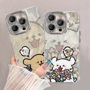 เคสโทรศัพท์ Oneplus Ace2 pro รุ่นใหม่ป้องกันการตกหล่นแบบเต็มจอลายสุนัขรักคู่รักสุดน่ารักพร้อมสายเคเบิลและฟองน้ำกันกระแทก