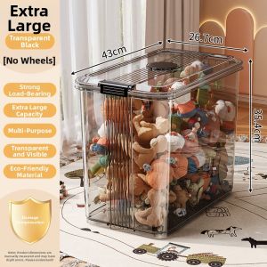 MEIZHUFU | Transparent Wheeled Multi-function Large Capacity Toy Storage Box