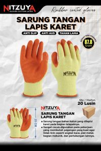 Sarung tangan katun tebal lapis karet 25cm NITZUYA