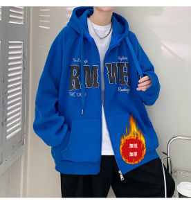 American Style Heavyweight Hooded Cardigan Sweatshirt Jacket Mens Spring Autumn Trendy Brand Mens Clothing Set High Street Cool