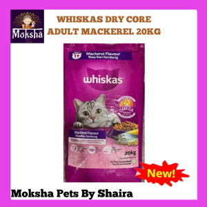 WHISKAS DRY CORE ADULT MACKEREL FLAVOR 20KG