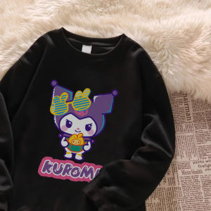 Áo Nỉ Cổ Tròn Lót Lông Cừu Hoạt Hình Cho Bé Trai Và Bé Gái Mùa Thu Đông Thường Ngày Cỡ Trung Lớn Rộng Rãi Dễ Thương