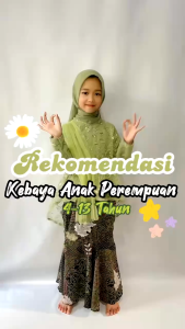 Setelan Kebaya Anak Perempuan Model Selendang Rok Duyung Fashion Modern Cocok Untuk Umur 3-14 Tahun