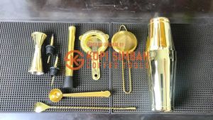 Premium Bartender Set Stainless Steel 8 in 1 Paket Bar Tools Kit Shaker Alat Kocok Pembuat Cocktail Mocktail Barista