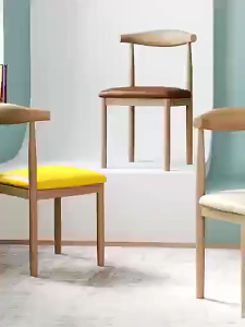 Dining Chair  Accent Chair Cafe Chair Modern High-Back Office Chair Nordic Backrest Horn Chair