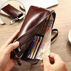 Long Wallet for Mens Card Holders Coin Purse Male Purse Quality Zipper Large Capacity Big Coins Wallet