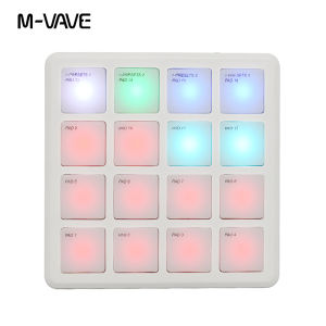 M-VAVE | M-VAVE SMC-PAD Wireless MIDI Controllers Ideal For Percussion Keyboard USB-C Interface Portable Design Small MIDI Pad