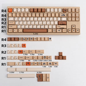 143 Keys Rerto Stamp Keycaps Cherry Profile Dye Sublimation PBT Keycaps For MX Mechanical Gaming Keyboard Kit